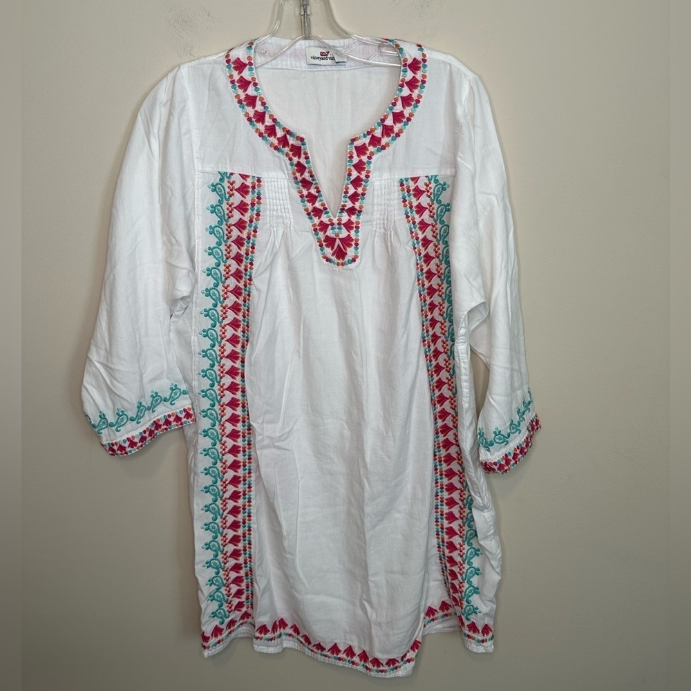 Vineyard Vines Embroidered Tunic Cover Up Size Small